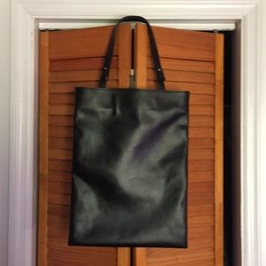 COS leather magazine tote